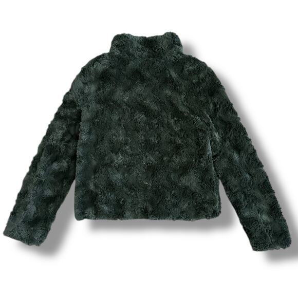 Vero Moda VMcurl Faux Fur Jacket Women’s Small Olive Green Plush Short Coat - Picture 5 of 14